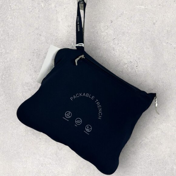 Manto Italy Packable Rain Jacket Lightweight Navy Blue Size US XXL or 44 NEW NWT - Picture 14 of 16